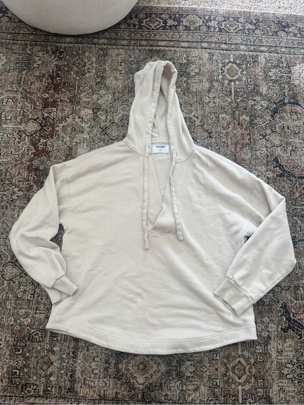 Old Navy Cream Hooded Pullover Sweater